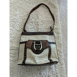 Madi Claire croco embossed leather hand/shoulder bag
